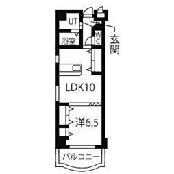 第13オオタ 1LDKの間取図画像