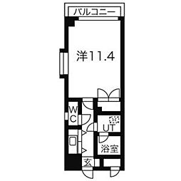 ヴェルシェーヌ桜橋 1Kの間取図画像