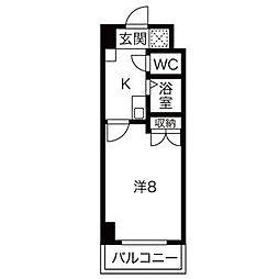 シティライフ名駅 1Kの間取図画像