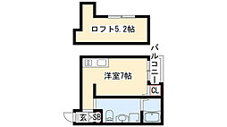エスポワール車道 1Kの間取図画像