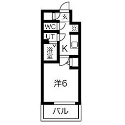 メイクス今池PRIME 1Kの間取図画像