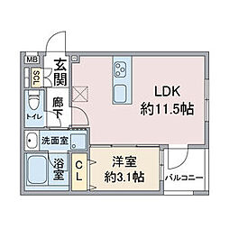 LIBRE ONE 1LDKの間取図画像