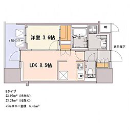 S-RESIDENCE千種belvia TOWER(べルヴィアタワー) 1LDKの間取図画像