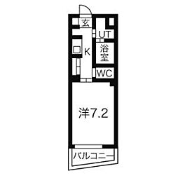パークステイ八事 1Kの間取図画像