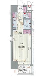 プレサンス名古屋駅前グランヴィル ワンルームの間取図画像