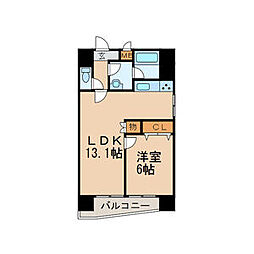 ESSE栄 1LDKの間取図画像