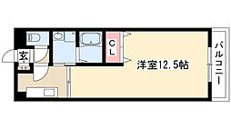 リオン高見 1Kの間取図画像