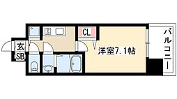 プレサンス大須観音 1Kの間取図画像