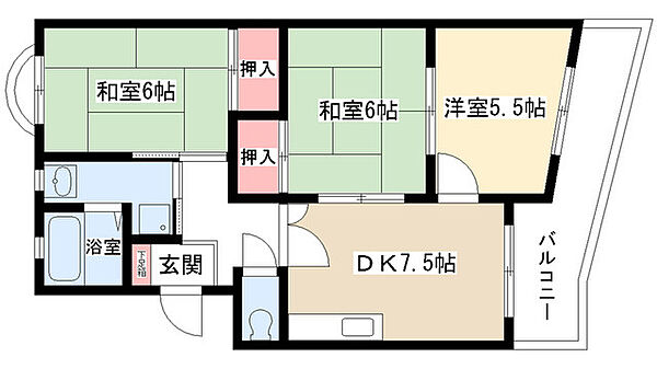 ヴィラグリーン 3D｜愛知県長久手市根の神(賃貸マンション3DK・3階・55.03㎡)の写真 その2