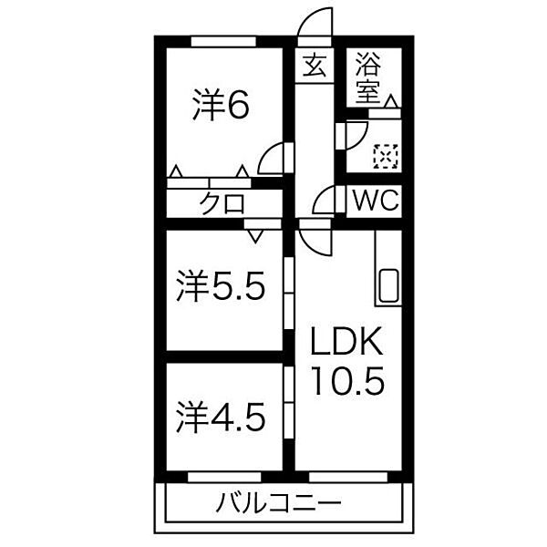 プロビデンス日比野 2B｜愛知県名古屋市中村区橋下町(賃貸マンション3LDK・2階・54.50㎡)の写真 その2