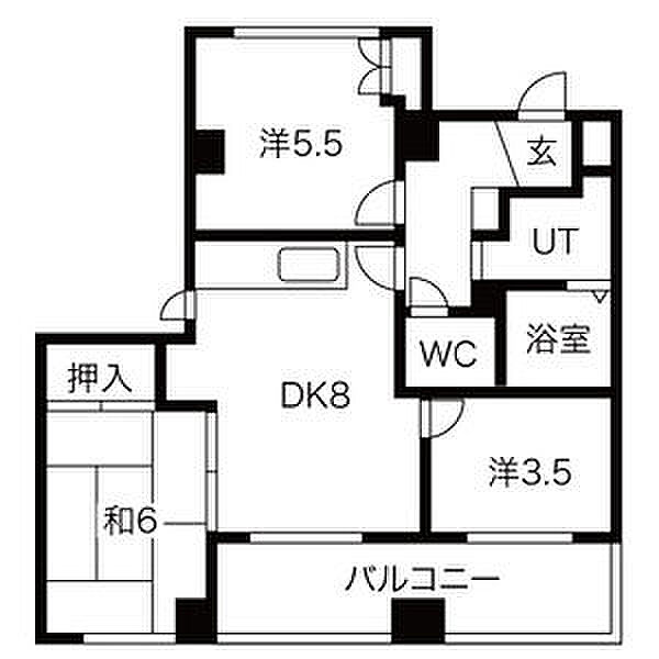 SRKビルディングII 5B｜愛知県名古屋市中川区牛立町５丁目(賃貸マンション3DK・5階・61.40㎡)の写真 その2