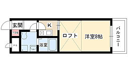 UMEX-9 1Kの間取図画像