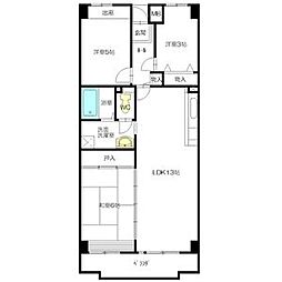 アーバンドエル杁中 3LDKの間取図画像