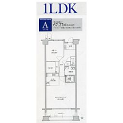 ソーラスフロント富船北棟 1LDKの間取図画像