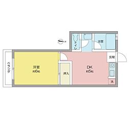 サンシティ南明 1DKの間取図画像