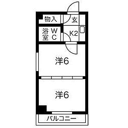 シャルムいまいけ 2Kの間取図画像