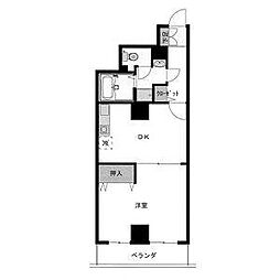 レジデンスカープ今池 1DKの間取図画像