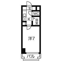SLR吹上 1Kの間取図画像