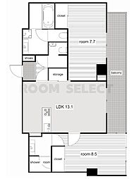さくらヒルズニシキプラチナムレジデンス 2LDKの間取図画像