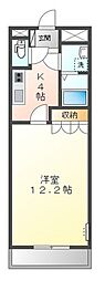 ジョワプロテージュ 1Kの間取図画像