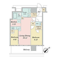 NAGOYAtheTOWER 2LDKの間取図画像