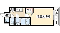 プレサンス栄フレイヤ 1Kの間取図画像