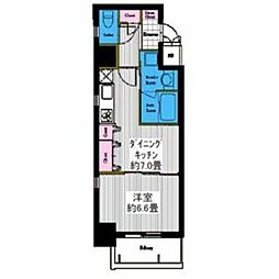 レジディア高岳 1DKの間取図画像