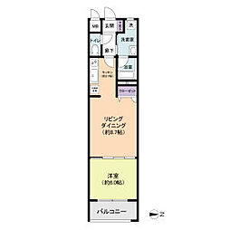 BPRレジデンス金山 1LDKの間取図画像