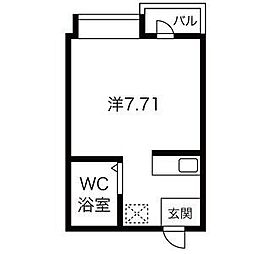 リバティハイツ ワンルームの間取図画像