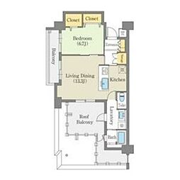 白壁リンクス 1LDKの間取図画像
