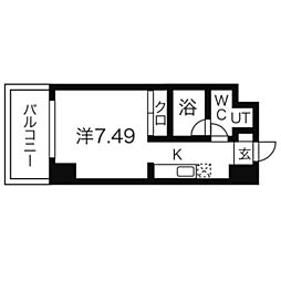 グランデ浅間町 1Kの間取図画像