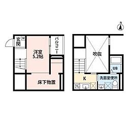 FONTANATAKABATA ワンルームの間取図画像