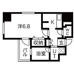 エルスタンザ千代田 1Kの間取図画像