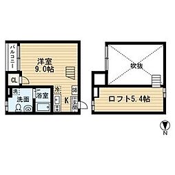 ピストハッタ ワンルームの間取図画像