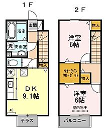 ルーチェ・ソラーレ 2DKの間取図画像
