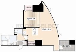 WESTIN上前津 1LDKの間取図画像
