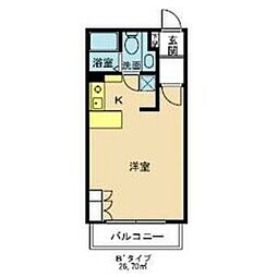 アルドゥ6 ワンルームの間取図画像