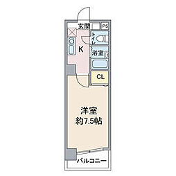 マ・メゾン白金 1Kの間取図画像
