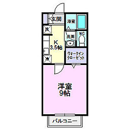 サニーコートふくはら 1Kの間取図画像
