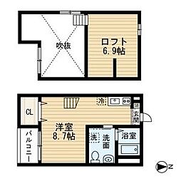アーク本陣 ワンルームの間取図画像