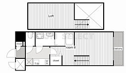 エステムコート名古屋・栄デュアルレジェンド 1Kの間取図画像