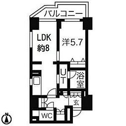 CASSIA車道 1LDKの間取図画像