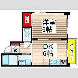 ヴェルデ葵 1DKの間取図画像