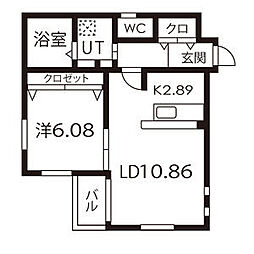 ダ・ヴィンチ吹上 1LDKの間取図画像