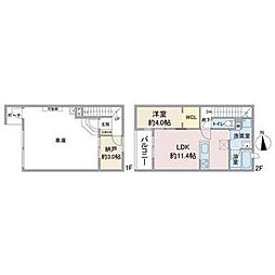 PLUM植田東 1SLDKの間取図画像