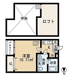 アーバンプレイス 1Kの間取図画像