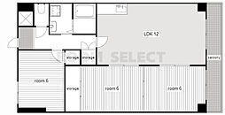 レジディア日比野 3LDKの間取図画像