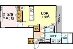 セレスティア栄生 1LDKの間取図画像