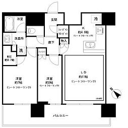 NAGOYAtheTOWER 2LDKの間取図画像
