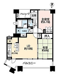 クレッセント新川崎エグゼ 2LDKの間取図画像